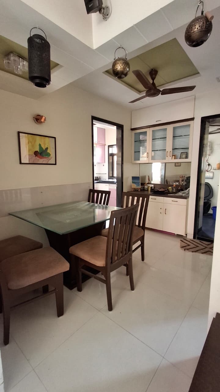 Dining area in fully furnished 2 BHK apartment Andheri West